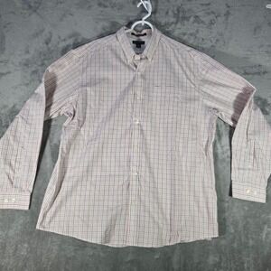 Eddie Bauer Plaid Button Down Wrinkle‎ Free Relaxed Fit Shirt XL